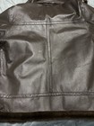 Tanners Avenue Men s Brown Leather Zip Lined Jacket W  Faux Fur Trim Size 44