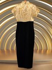 Women   s M-size Gold   Black Satin Chinese Traditional Dress