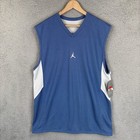 New Nike Air Jordan Reversible Basketball Jersey Men Large Blue White Sleeveless
