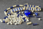 Antique Venetian Glass Trade Bead Lot Padre Bead Striped Bugle Mosaic Tiles
