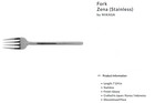 10 - Fork Zena  stainless  By Mikasa 7 3 4  Glossy  Slender Handle  Roundtip
