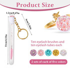 10 Pcs Disposable Eyelash Mascara Brushes Wands Tubes Set Rhinestones Eyebrow Sp