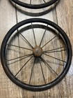 Antique Vintage Rubber   Metal Spoke Wagon Cart Pedal Car Buggy Wheels 10  Dia