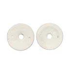 Antique Victorian Cast Iron White Porcelain Enamel Floral Rosettes Pair C  1890