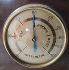 Vintage Atco Desk Or Shelf Barometer  Hygrometer  Thermometer On Wood Base 