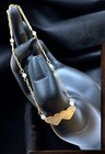 Vintage 1980   s 14k Yellow Gold 8 75    Double Hearts Engravable Anklet Bracelet 