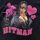 Wwe Bret Hart Hitman Graphic T Shirt Mens Medium Black Pink Wrestling Tee