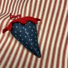 Strawberry Emery   Pincushion 1800   s Indigo Blue Fabric 3    Country Prim Folk Art