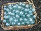 Japanese Glass Fishing Floats 2  Lot-15 Seal Button Balls Authentic Vntg Usa Bz
