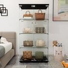 Cabinet 4 Shelves Glass Display Cabinet With 2 Doors Curio Cabinet Collection Gl