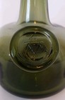 Hand-blown Green Glass Onion Bottle Pontil Scar  Bubbles Applied Glass Seal