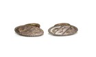 Antique Gold Tone Oval Cuff Links With Etched Design 
