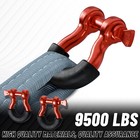 9500lbs Universal 2  3 4  Red D-ring Shackle Tow Strap Hooks For Jeep Trucks Etc 