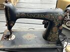 Antique Singer Sewing Machine G 1910s 1920s Series 66 Red Eye Vintage Video Read