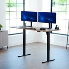 Vivo Electric 71    X 30    Stand Up Desk  Reclaimed Wood Table Top  Black Frame