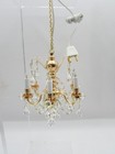 Dollhouse Miniature 12v Electric Brass 6 Arm Crystal Chandelier Hw2816 Free Ship