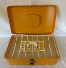 Vintage Wil-hold 2 Compartment Large Thread Spool Caddy Sewing Box Harvest Gold