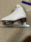 Riedell Figure Ice Skates Size 4 White Leather Blades Youth Adult Adjustable Fit