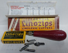 Speedball Linozips Linoleum Cutter No  37 Complete W  5 Tips  Box  And Catalog