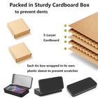 Gere 4 Pack Metal Rectangular Hinged Tin Boxes With Lid  Black Metal Containe   