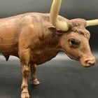 Breyer Texas Longhorn Bull  75 Woodgrain Finish 1963   66 Vintage Rare Eye Whites