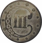 1853 Three Cent Silver F Uncertified  502