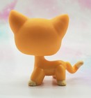 Littlest Pet Shop Authentic   855 Orange Yellow Short Hair Cat Pink Moon Eyes