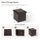 Folding Storage Ottoman Cube  Faux Leather Footrest Seat Coffee Table  Brown    