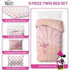  New Disney Franco Minnie Mouse 5 Piece Twin Comforter   Sheet Set Pink