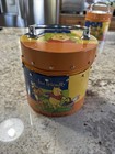 Vintage Disney Winnie The Pooh Metal Lunch Pail Tin Zipper Canister