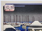 Hiroshige Utagawa Ukiyo-e Woodblock Print    evening Snow At Takanawa   