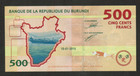 Burundi Banknote 500 Francs 2015 Unc