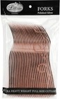 Polished Rose Gold Metallic Premium Plastic Fork - Pack Of 24