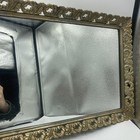 Vtg Mirrored Vanity Perfume Tray Gold Filigree Brass Dresser Hollywood Regency