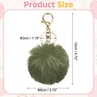 Pom Pom Keychain  Faux Rabbit Fur Fluffy Pompoms Keyring  Green light Gold