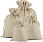 25 50 100pcs Burlap Gift Bags Wedding Hessian Jute Bags Linen Jewelry Pouches Wi