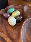 Hand Carved Wooden Leaf Serving Bowl Divided  Black-walnut  14  Large