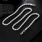 4mm Solid 925 Sterling Silver Italian Rope Chain Necklace Diamond Cut Style 2025