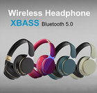 Wireless Headphone Bluetooth Over Ear Foldable Stereo Headsets Xbass  red 