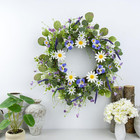 22 Inches Summer Wreath Rustic Summer Wreaths For Front Door Spring Flower Wreat