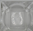 Vintage Mid-century Modern 4 5  Square Clear Glass Cigar Cigarette Ashtray Rare