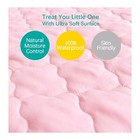 Waterproof Crib Mattress Protector Quilted Pink Fitted Pad Cover 39 x27  Approx