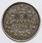 1891 5c Canada Five Cent  925 Silver - Raw - Nice Looking Coin - Queen Victoria