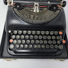 Remington 5 Glossy Black Vintage Portable Typewriter With Case - 1930s  works 