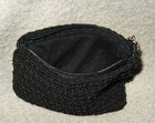 Vintage Black Crocheted Zippered Coin Purse - 3 X 4 Inches