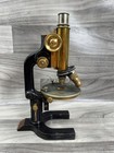 Vintage C  Reichert Wien Optical Antique Brass Microscope With Accessories
