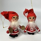 Vtg Lot Of 4  Wood Christmas Tree Ornaments Drummer Elf Snowman Gnome   Taiwan