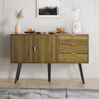 Modern Sideboard Cabinet Storage With 2 Doors   3 Drawers Kitchen Buffet Cabinet