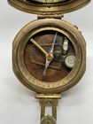Thos J Evans London Brunton Antique Maritime Brass Compass In Ornate Wooden Box