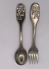 Vtg Silver Plate Child    Fork And Spoon  Teddy Bears Approximately 5   